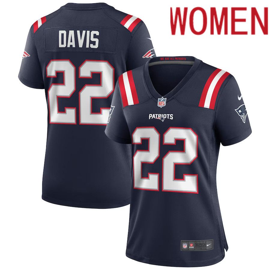 Women New England Patriots 22 Cody Davis Nike Navy Game NFL Jersey